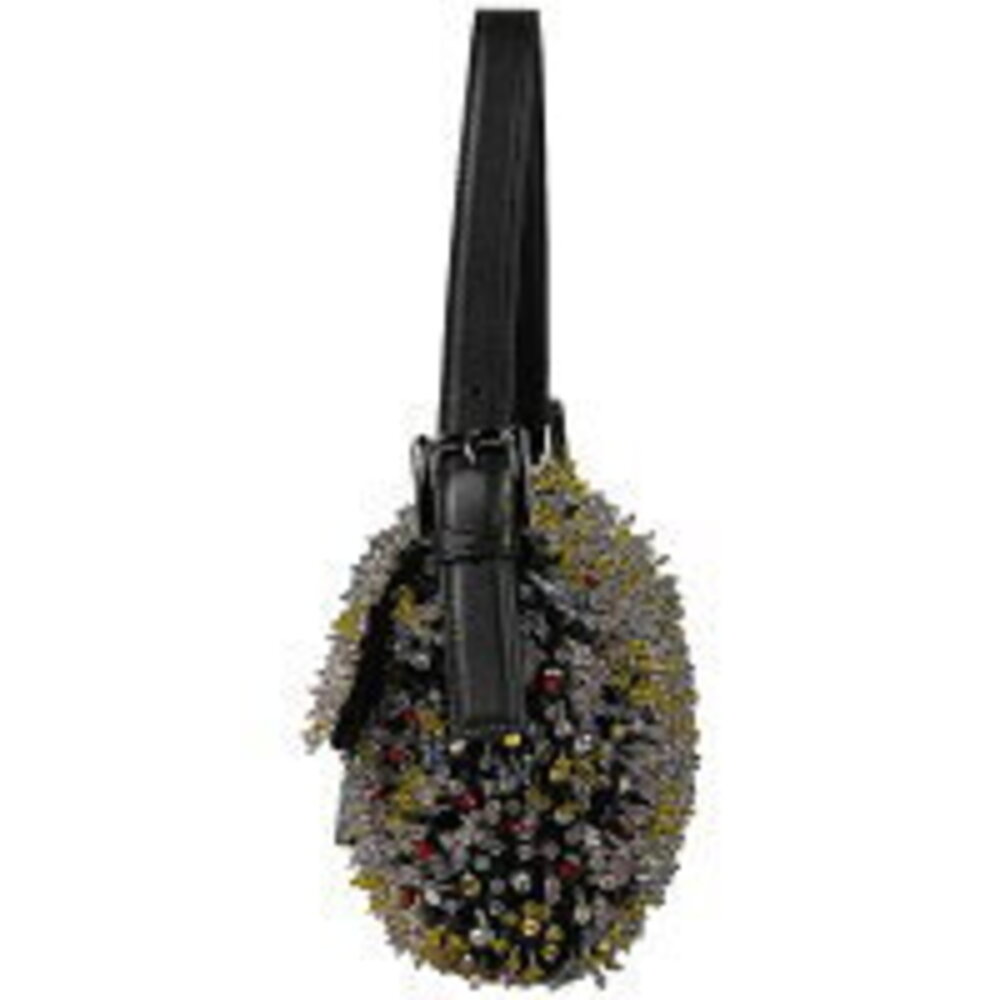 Fendi Mamma Bucket rhinestone sequin Shoulder Bag black multi - Picture 2 of 6
